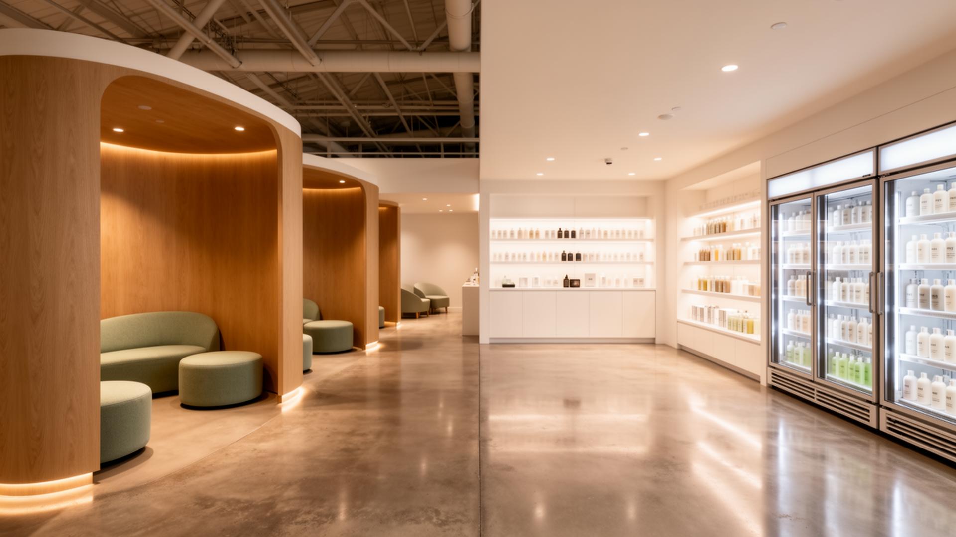 Elevate recovery space inside an airport terminal